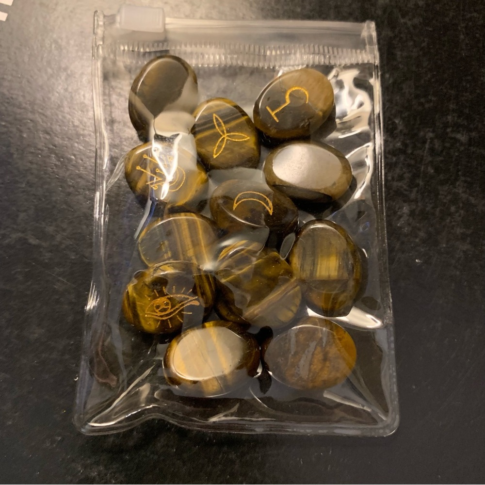 Mystical Tiger's Eye Rune Stones Set